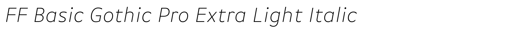 FF Basic Gothic Pro Extra Light Italic image